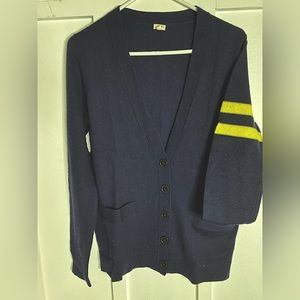 **Like New** J. Crew Small Navy and Gold Varsity Sweater Vintage